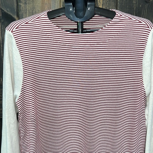 J. Jill Perfect Pima Top XL Beige Red Striped Solid Casual Neutral Soft Capsule - Picture 3 of 10